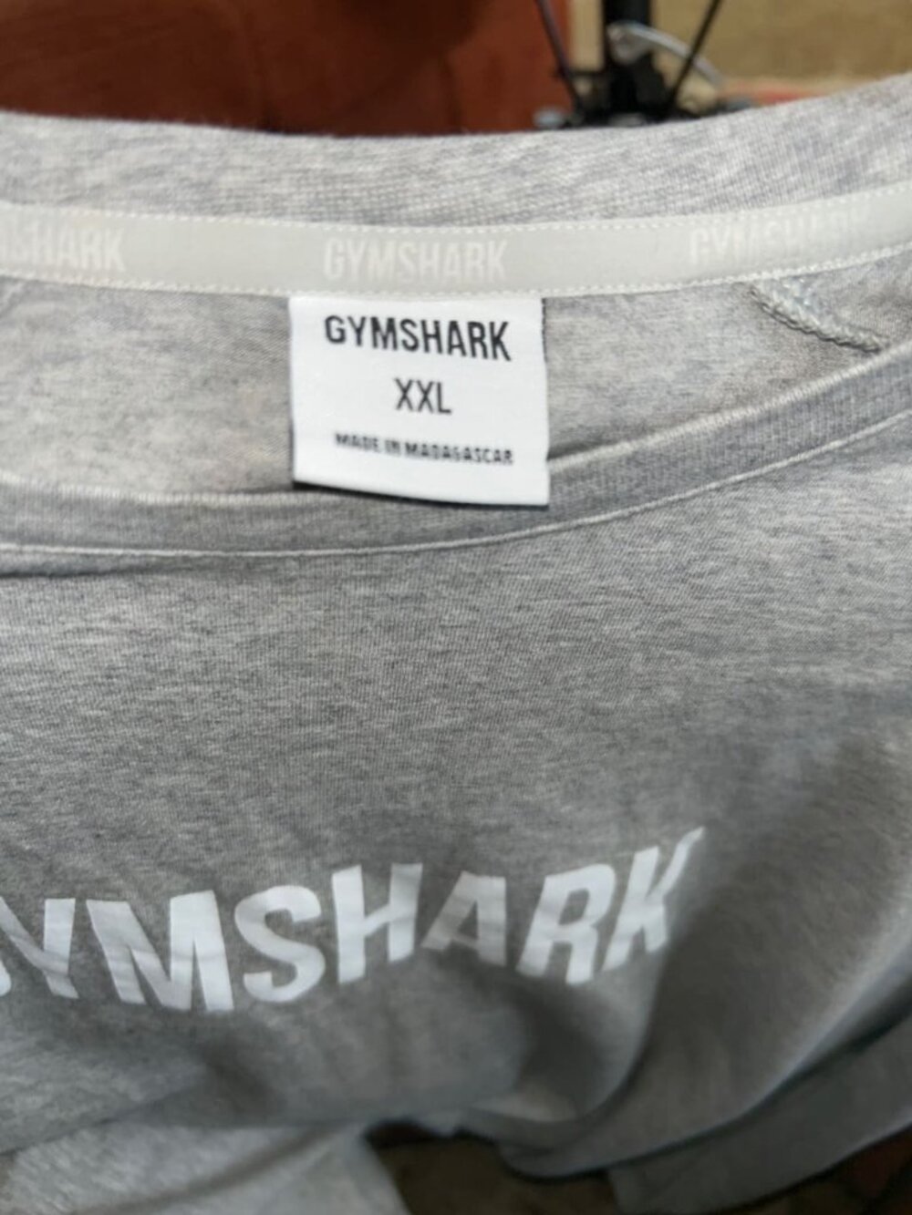 Gymshark Apollo Long Sleeve T-Shirt (Logo) Light Grey Marl / White Logo Size XX…